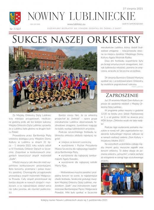 okładka Nowiny Lublinieckie 7/507